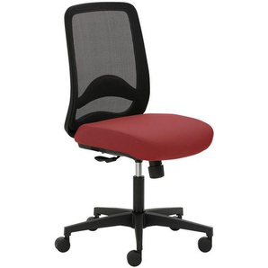Mid.you Drehstuhl , Schwarz, Kirschrot , Holz, Metall, Kunststoff , Buche , Schichtholz , Drehkreuz , 62x98-109x62 cm , Wippmechanik mit Härtegradeinstellung, Sitzfläche 360° drehbar , Arbeitszimmer, Bürostühle, Drehstühle