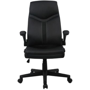 Mid.you Drehstuhl, Schwarz, Metall, Kunststoff, Textil, Drehkreuz, 66x118 cm, Sitzfläche 360° drehbar, inklusive Armlehnen, Arbeitszimmer, Bürostühle,