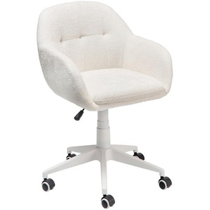 Mid.you Drehstuhl, Weiß, Metall, Kunststoff, Textil, Drehkreuz, 57x82-92x60 cm, Arbeitszimmer, Bürostühle, Drehstühle