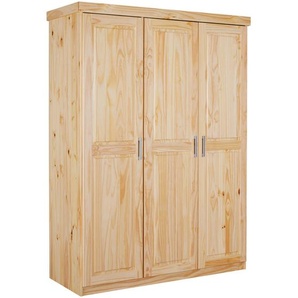 Mid.you Drehtürenschrank, Natur, Kunststoff, Kiefer, massiv, 4 Fächer, 140x190x55 cm, Schlafzimmer, Kleiderschränke, Drehtürenschränke