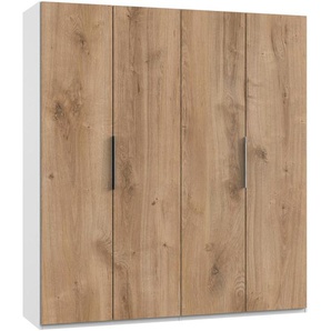 Mid.you Drehtürenschrank , Weiß, Eiche , 2 Fächer , 200x216x58 cm , BQ - Bündnis für Qualität, Made in Germany, DIN EN ISO 9001 , umfangreiches Zubehör erhältlich, in verschiedenen Größen und Holzdekoren erhältlich , Schlafzimmer, Kleiderschränke, 4-