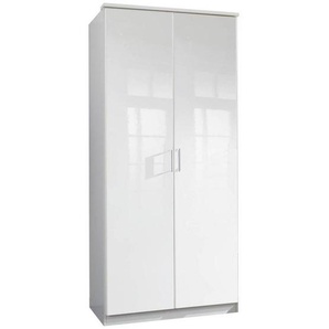 Mid.you Drehtürenschrank Wimex Clack, Weiß, Weiß Hochglanz, Holzwerkstoff, 1 Fächer, 91x199x58 cm, BQ - Bündnis für Qualität, Made in Germany, DIN EN