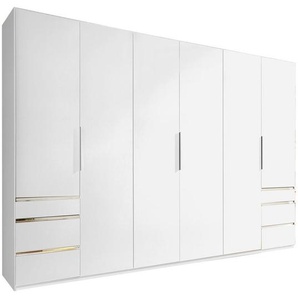 Mid.you Drehtürenschrank Wimex Level 36A, Weiß, Holzwerkstoff, 3 Fächer, 6 Schubladen, 300x216x58 cm, BQ - Bündnis für Qualität, Made in Germany, DIN