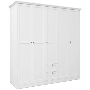 Mid.you Drehtürenschrank, Weiß, Holzwerkstoff, 6 Fächer, 2 Schubladen, 190x200x67 cm, Schlafzimmer, Kleiderschränke, Drehtürenschränke