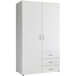 Mid.you Drehtürenschrank, Weiß, Kunststoff, 3 Fächer, 3 Schubladen, 101x176x51.3 cm, Schlafzimmer, Kleiderschränke, Drehtürenschränke