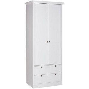 Mid.you Drehtürenschrank, Weiß, Metall, 1 Fächer, 2 Schubladen, 80x200x51 cm, Schlafzimmer, Kleiderschränke, Drehtürenschränke