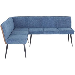 Mid.you Eckbank, Blau, Braun, Metall, Textil, 5-Sitzer, L-Form, 194x154 cm, Esszimmer, Bänke, Eckbänke