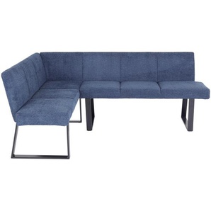 Mid.you Eckbank, Dunkelblau, Metall, Textil, 5-Sitzer, L-Form, 190x150 cm, Esszimmer, Bänke, Eckbänke