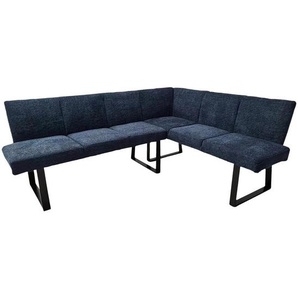 Mid.you Eckbank, Dunkelblau, Metall, Textil, 5-Sitzer, L-Form, 190x150 cm, Esszimmer, Bänke, Eckbänke