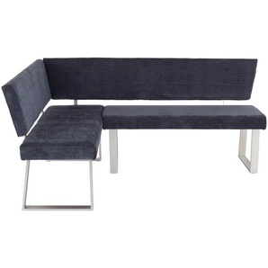 Mid.you Eckbank, Dunkelgrau, Metall, Textil, 3-Sitzer, 187x142.5 cm, Esszimmer, Bänke, Eckbänke
