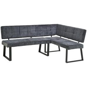 Mid.you Eckbank, Dunkelgrau, Metall, Textil, 5-Sitzer, Eckteil, 193x141 cm, Esszimmer, Bänke, Eckbänke