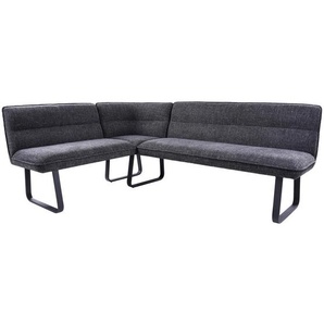 Mid.you Eckbank, Dunkelgrau, Metall, Textil, 7-Sitzer, seitenverkehrt montierbar, L-Form, 213x167.5 cm, Esszimmer, Bänke, Eckbänke