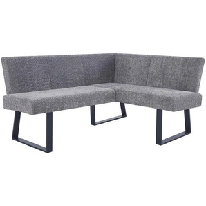 Mid.you Eckbank, Grau, Metall, Textil, 3-Sitzer, L-Form, 160x130 cm, Esszimmer, Bänke, Eckbänke