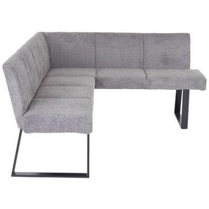 Mid.you Eckbank, Grau, Metall, Textil, 5-Sitzer, L-Form, 202x160 cm, Esszimmer, Bänke, Eckbänke