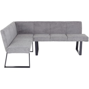 Mid.you Eckbank, Grau, Metall, Textil, 5-Sitzer, L-Form, 190x150 cm, Esszimmer, Bänke, Eckbänke