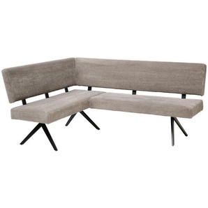 Mid.you Eckbank, Grau, Metall, Textil, 5-Sitzer, L-Form, 190x150 cm, Esszimmer, Bänke, Eckbänke