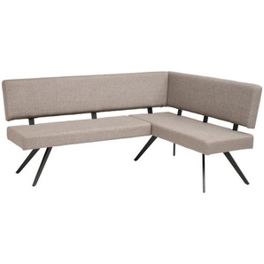 Mid.you Eckbank, Hellgrau, Metall, Textil, 5-Sitzer, L-Form, 190x150 cm, Esszimmer, Bänke, Eckbänke