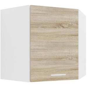 Mid.you Eckoberschrank, Weiß, Sonoma Eiche, Holzwerkstoff, 1 Fächer, 57x60x57 cm, hängend, Küchen, Küchenmöbel, Küchenschränke, Küchenoberschränke