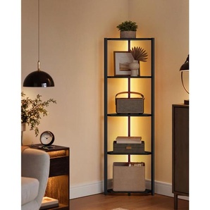 Mid.you Eckregal, Schwarz, Metall, Holzwerkstoff, 48x146.6x24.8 cm, Wohnzimmer, Regale, Eckregale