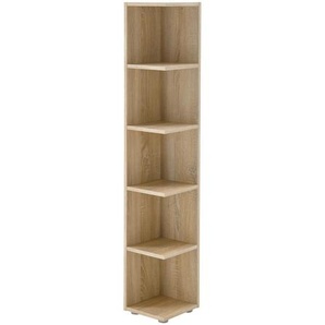 Mid.you Eckregal, Sonoma Eiche, Holzwerkstoff, 4 Fächer, 24x142x26 cm, Wohnzimmer, Regale, Eckregale