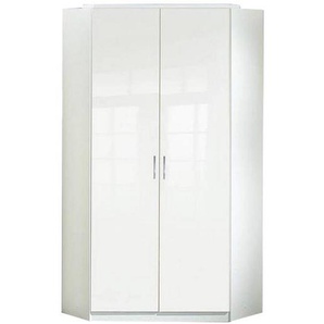 Mid.you Eckschrank Wimex Clack, Weiß, Weiß Hochglanz, Holzwerkstoff, 8 Fächer, 95x198x95 cm, BQ - Bündnis für Qualität, Made in Germany, DIN EN ISO