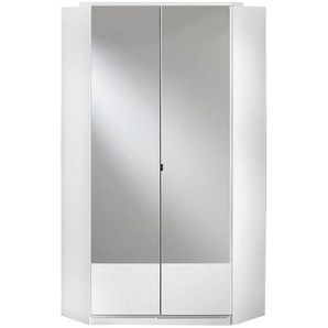 Mid.you Eckschrank Wimex Imago, Weiß, Metall, 8 Fächer, 95x199x95 cm, BQ - Bündnis für Qualität, Made in Germany, DIN EN ISO 9001, Beimöbel erhältlich, in verschiedenen Größen Schrankfront mit Spiegel, Schlafzimmer, Kleiderschränke, Eckschränke