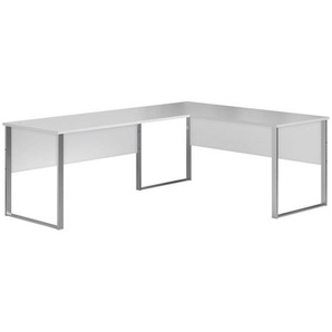 Mid.you Eckschreibtisch, Hellgrau, Metall, Holzwerkstoff, eckig, 77x73x170+223 cm, seitenverkehrt montierbar, Arbeitszimmer, Schreibtische,