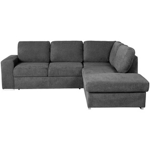 Mid.you Ecksofa , Dunkelgrau , Textil , L-Form , 248x213 cm , Made in Europe , Schlafen auf Sitzhöhe , Wohnzimmer, Sofas & Couches, Wohnlandschaften, Ecksofas
