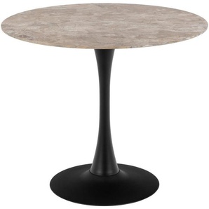 Mid.you Esstisch, Braun, Schwarz, Metall, Keramik, rund, rund, 75 cm, FSC Mix, Esszimmer, Tische, Esstische, Esstische rund