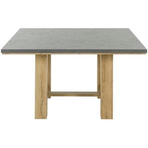 Mid.you Esstisch Broceliande, Grau, Eiche, Holzwerkstoff, Buche, teilmassiv, Holzoptik, rechteckig, eckig, 140x77x140 cm, Pefc, DIN EN ISO 14001, DIN EN ISO 9001, Made in Europe, Holzmöbel, Holztische, Esstische Holz