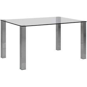 Mid.you Esstisch, Chrom, Metall, Glas, rechteckig, eckig, 90x75 cm, Esszimmer, Tische, Esstische, Esstische quadratisch