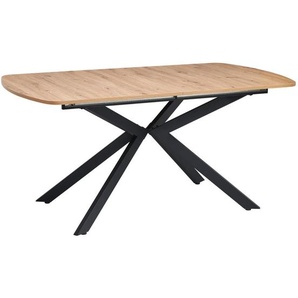 Mid.you Esstisch, Eiche Artisan, Metall, Holzwerkstoff, rechteckig, eckig, 90x75x160-200 cm, ausziehbar, Esszimmer, Tische, Esstische, Esstische ausziehbar