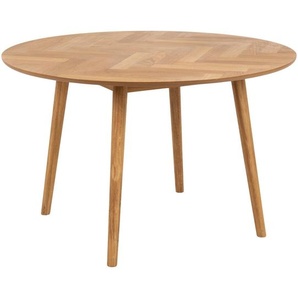 Mid.you Esstisch, Eiche, Holz, Holzwerkstoff, Eiche, furniert, rund, rund, 120x75x120 cm, Reach, Holzmöbel, Holztische, Esstische Holz