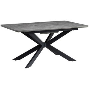 Mid.you Esstisch, Grau, Metall, Holzwerkstoff, rechteckig, Flachrohr, 90x76x160-200 cm, ausziehbar, Esszimmer, Tische, Esstische, Esstische ausziehbar