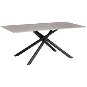 Mid.you Esstisch, Grau, Metall, Keramik, rechteckig, konisch, 90x76x180 cm, Esszimmer, Tische, Esstische, Esstische Keramik