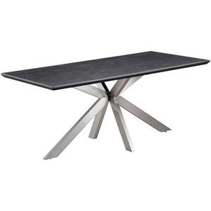 Mid.you Esstisch Keramik, Grau, Metall, Keramik, Holzwerkstoff, rechteckig, Flachrohr, 90x76x180 cm, FSC 100%, Esszimmer, Tische, Esstische