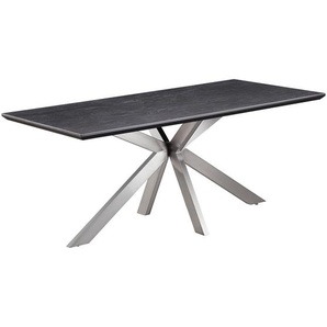 Mid.you Esstisch Keramik, Grau, Metall, Keramik, rechteckig, Flachrohr, 90x76 cm, FSC 100%, Esszimmer, Tische, Esstische, Esstische Keramik