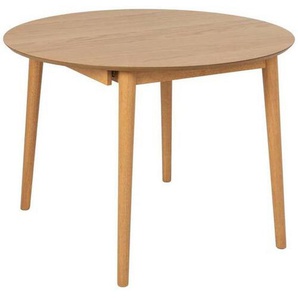 Mid.you Esstisch, Natur, Holz, Holzwerkstoff, Eiche,Kautschukholz, furniert,massiv, rund, konisch, 115x75x115 cm, Esszimmer, Tische, Esstische,