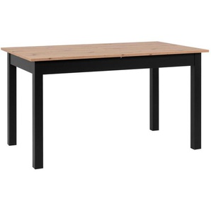 Mid.you Esstisch, Schwarz, Eiche Artisan, Holzwerkstoff, rechteckig, eckig, 70x76.5x120 cm, ausziehbar, Esszimmer, Tische, Esstische, Esstische