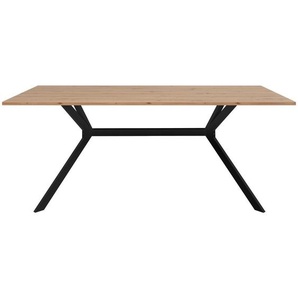 Mid.you Esstisch, Schwarz, Eiche Artisan, Holzwerkstoff, rechteckig, Stativgestell, 90x75x180 cm, Esszimmer, Tische, Esstische