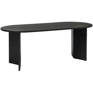Mid.you Esstisch, Schwarz, Holz, Akazie, vollmassiv, Holz, oval, Wange, 90x76x200 cm, gastro- und objekttauglich, Esszimmer, Tische, Esstische, Esstische oval