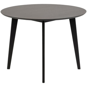 Mid.you Esstisch, Schwarz, Holz, Eiche, Kautschukholz, furniert, massiv, rund, 105x76x105 cm, Esszimmer, Tische, Esstische, Esstische rund