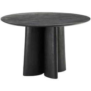 Mid.you Esstisch, Schwarz, Holz, Mangoholz, massiv, rund, 120x76x120 cm, Esszimmer, Tische, Esstische, Esstische rund