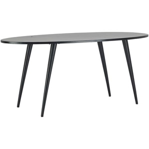 Mid.you Esstisch, Schwarz, Holz, Metall, Mangoholz, vollmassiv, Uni, oval, konisch, 175x76x90 cm, Esszimmer, Tische, Esstische, Esstische oval