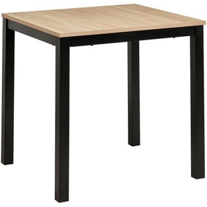 Mid.you Esstisch, Schwarz, Sonoma Eiche, Metall, Holzwerkstoff, rechteckig, eckig, 80-120x76x70 cm, ausziehbar, Esszimmer, Tische, Esstische, Esstische ausziehbar