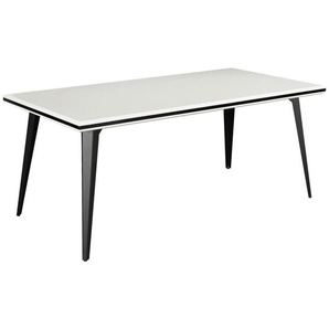 Mid.you Esstisch, Schwarz, Weiß, Metall, Holzwerkstoff, rechteckig, konisch, 90x76x180 cm, Esszimmer, Tische, Esstische
