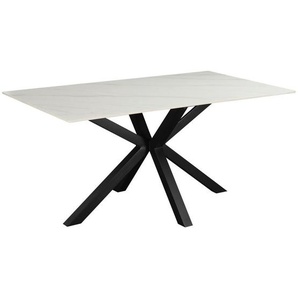 Mid.you Esstisch, Schwarz, Weiß, Metall, Keramik, rechteckig, eckig, 90x76x160 cm, Esszimmer, Tische, Esstische