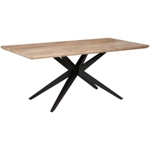 Mid.you Esstisch, Sonoma Eiche, Metall, Holzwerkstoff, rechteckig, eckig, X-Form, 90x76x180 cm, Esszimmer, Tische, Esstische