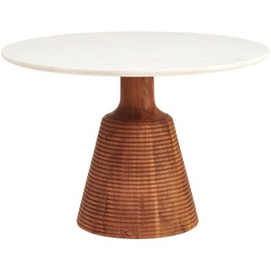 Mid.you Esstisch, Weiß, Akazie, Holz, Stein, Akazie, vollmassiv, Holz, rund, konisch, 115x76x115 cm, gastro- und objekttauglich, Esszimmer, Tische, Esstische, Esstische rund