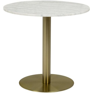 Mid.you Esstisch, Weiß, Messing, Metall, Stein, 80x75 cm, Reach, Esszimmer, Tische, Esstische